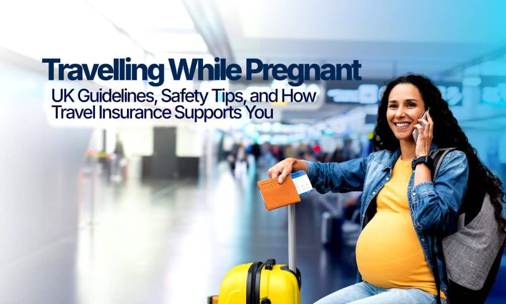 Pregnant woman travelling following the UK pregnancy travel guidelines