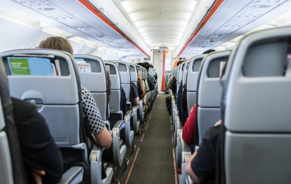 A fully boarded plane