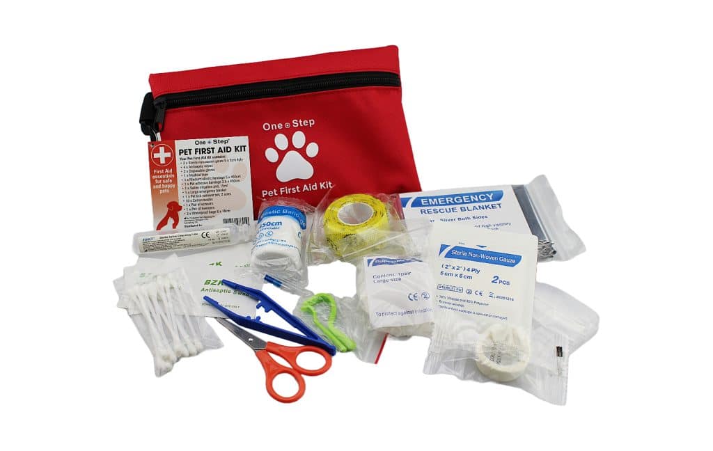 A compact first aid kit for pet
